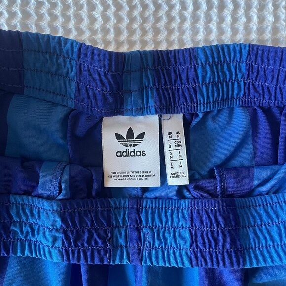 Adidas Blue Striped Athletic Shorts, Size Medium - Picture 3 of 3
